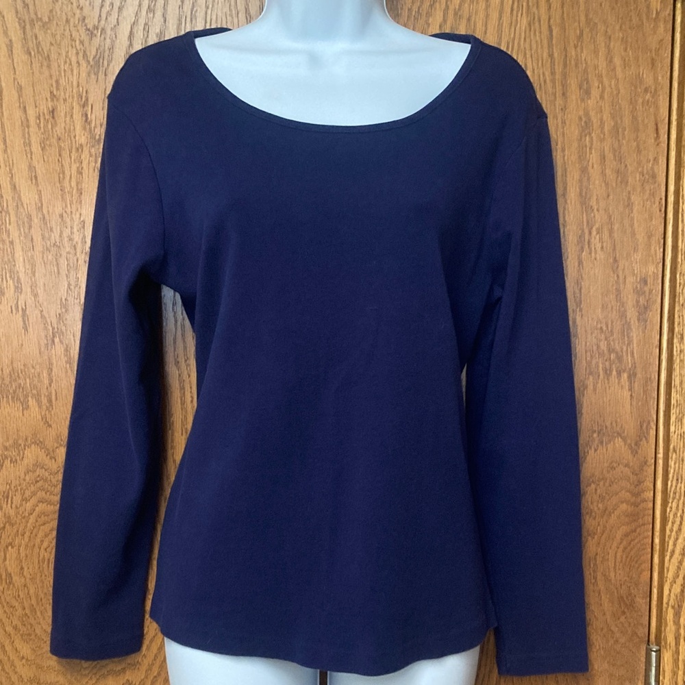 Navy Blue Cotton Women's Top